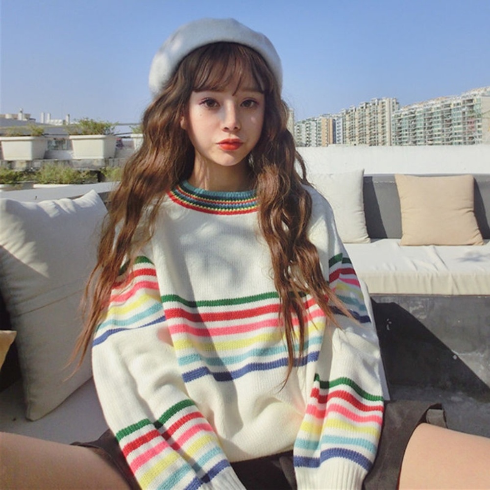 Rainbow Sweater M - Picture 1 of 3